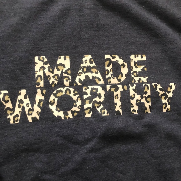 MADE WORTHY Leopard Print Grey Crewneck - Picture 5 of 7